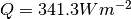 Q = 341.3Wm^{-2}