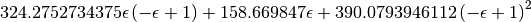 $$324.2752734375 \epsilon \left(- \epsilon + 1\right) + 158.669847 \epsilon + 390.0793946112 \left(- \epsilon + 1\right)^{2}$$