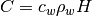 \begin{equation*}
C=c_{w}\rho_{w}H
\end{equation*}